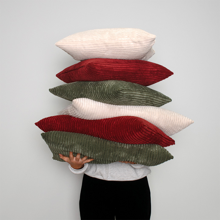 Kussen 45x45cm Ribcord Ivory 101 thumbnail hover image