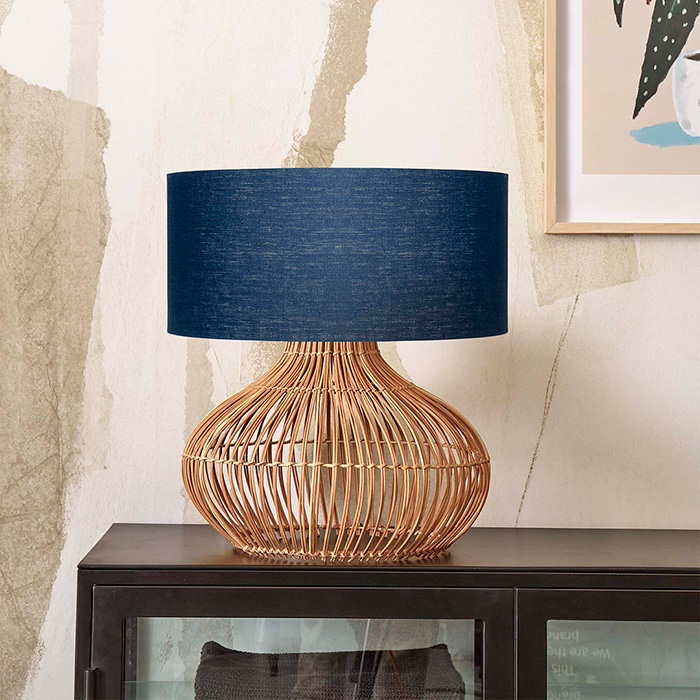 Tafellamp Kalahari .Kap Bleu Denim thumbnail hover image
