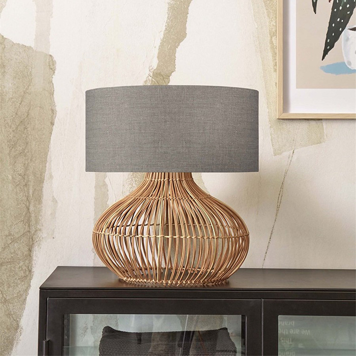 Tafellamp Kalahari .Kap Linen Dark thumbnail hover image