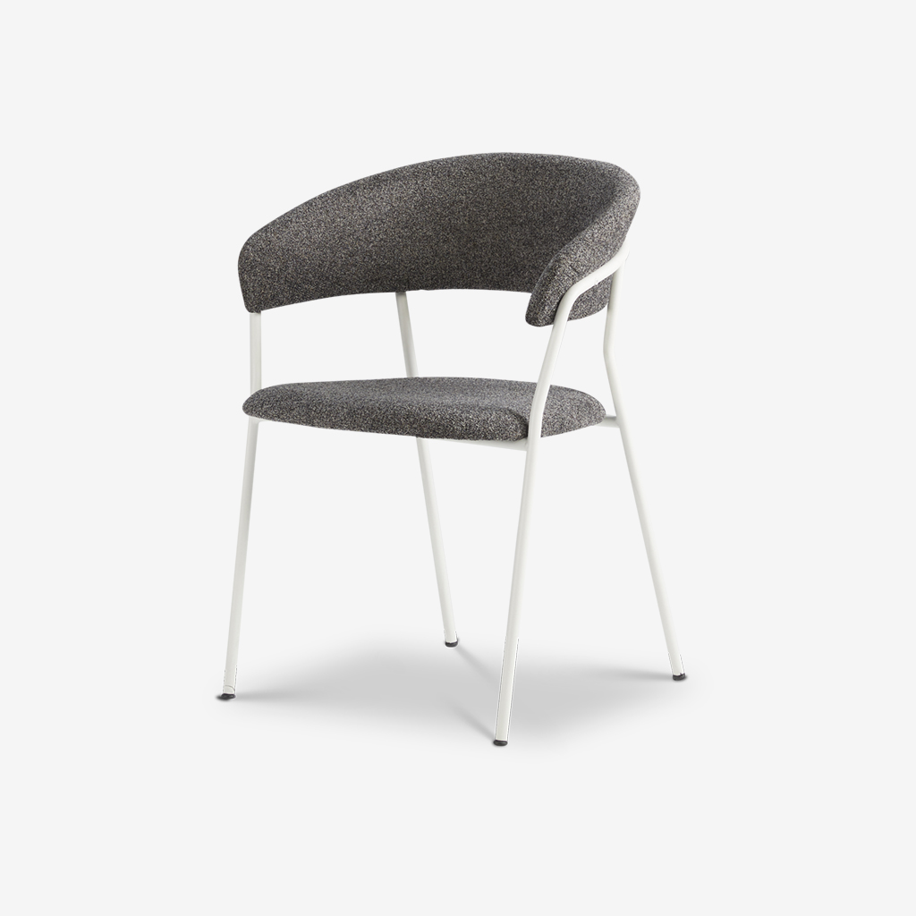 Eetkamerstoel Jon in Baran Antracit - wit thumbnail hover image