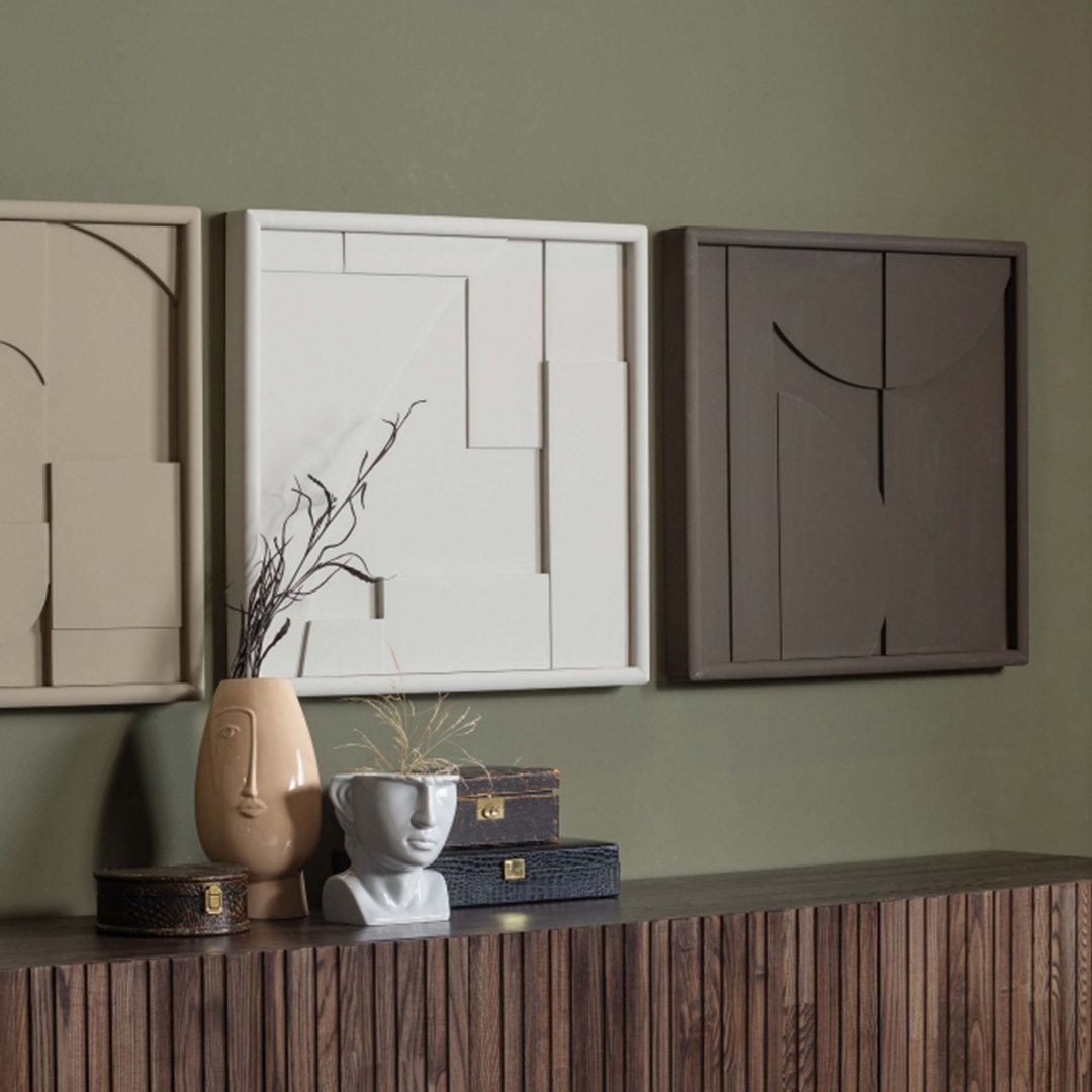 Kaya Rechthoek Schilderij Vergrijsd Groen 60x60cm thumbnail hover image