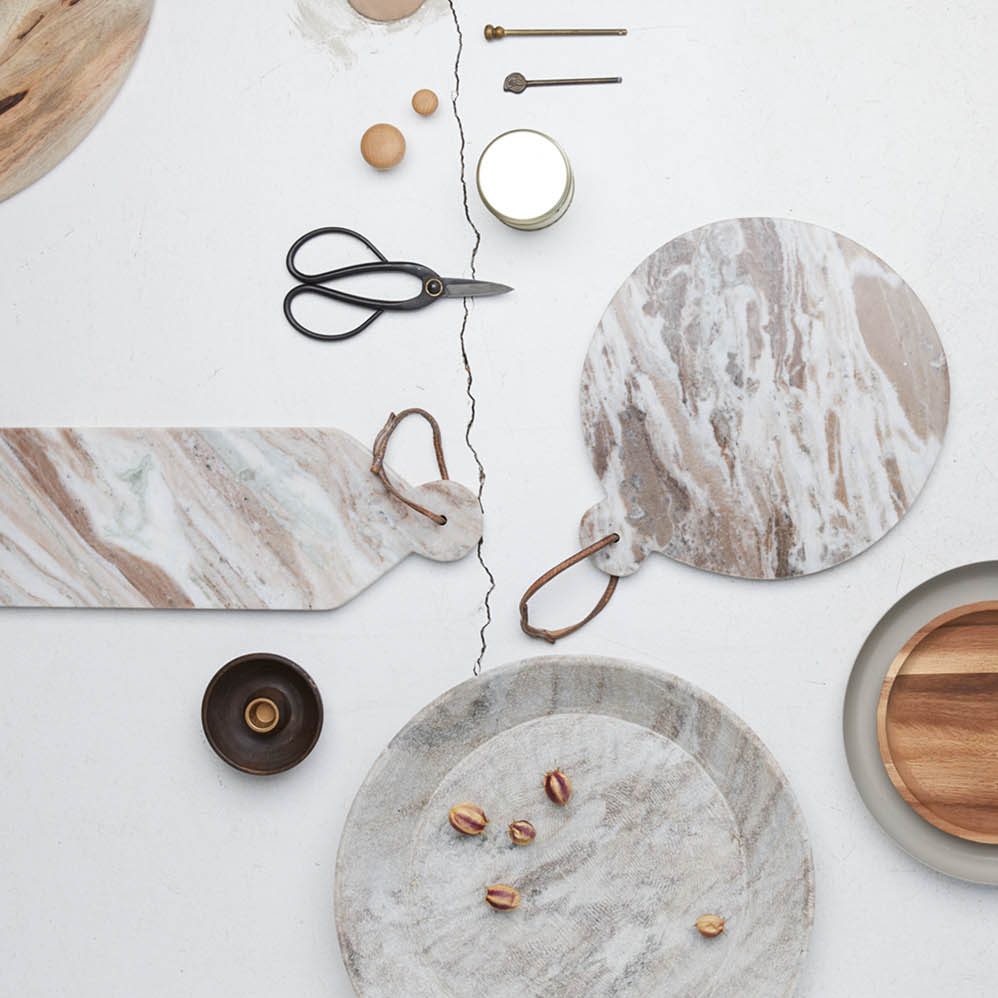 Plateau marmer met handvat rond thumbnail hover image