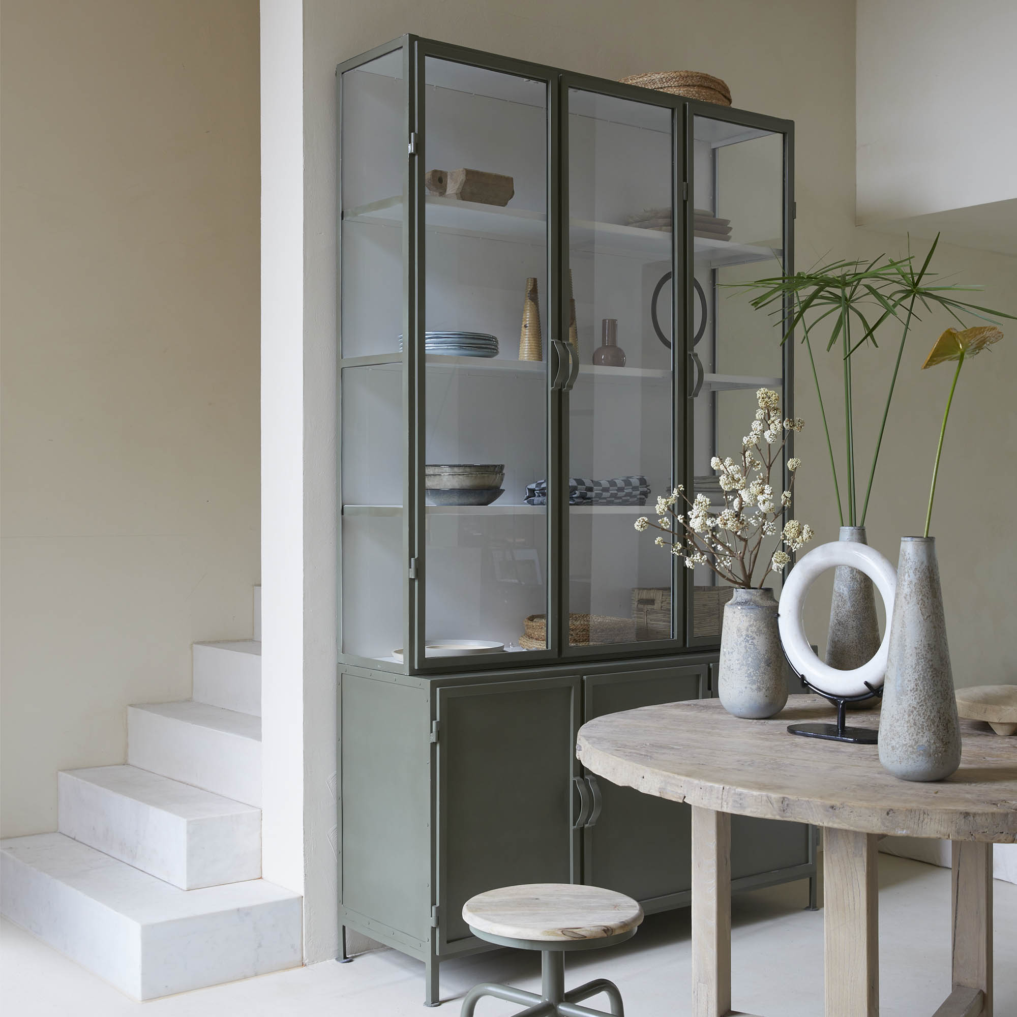 Vitrinekast Detroit 6-deurs Olijf Groen thumbnail hover image