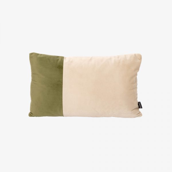 Kussen Velvet Ecru. Olive Green thumbnail image