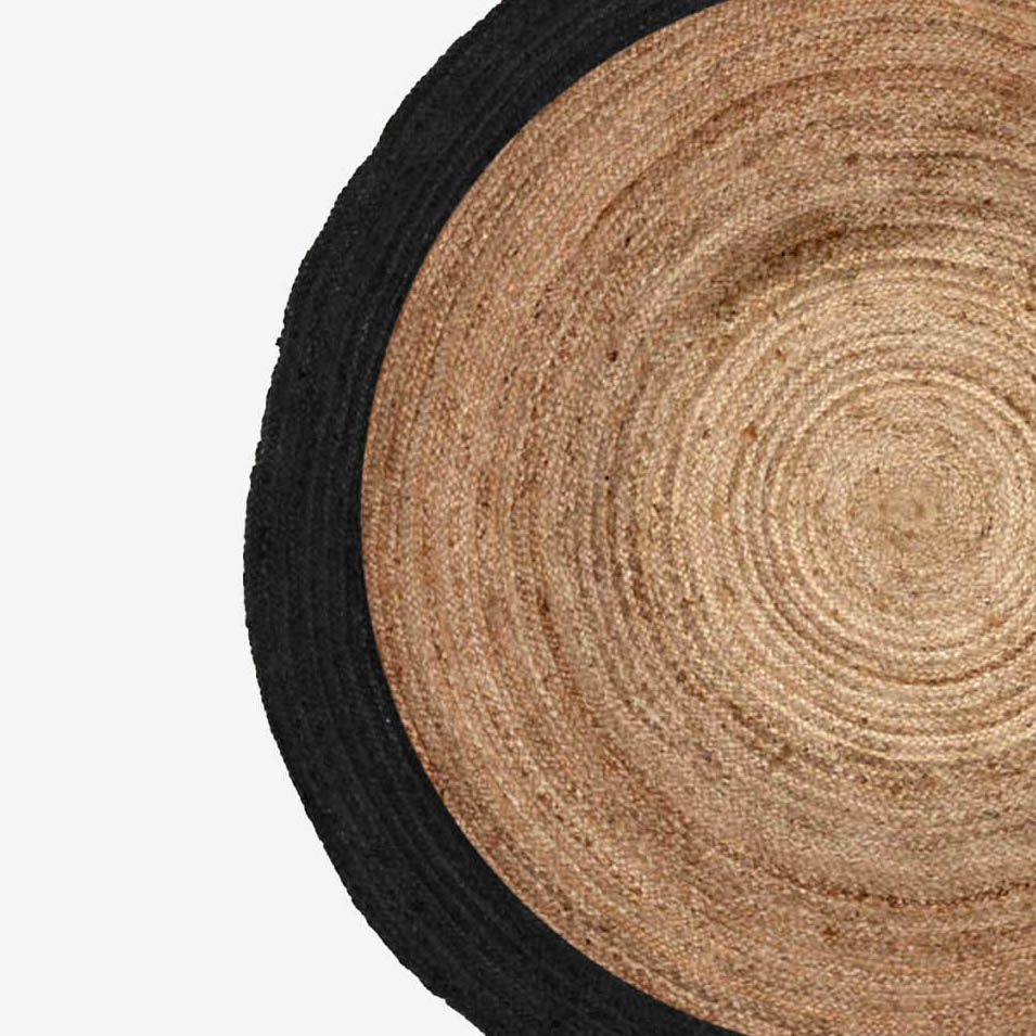 Carpet Rondo Natural.Black Dsn.180cm Jute thumbnail hover image