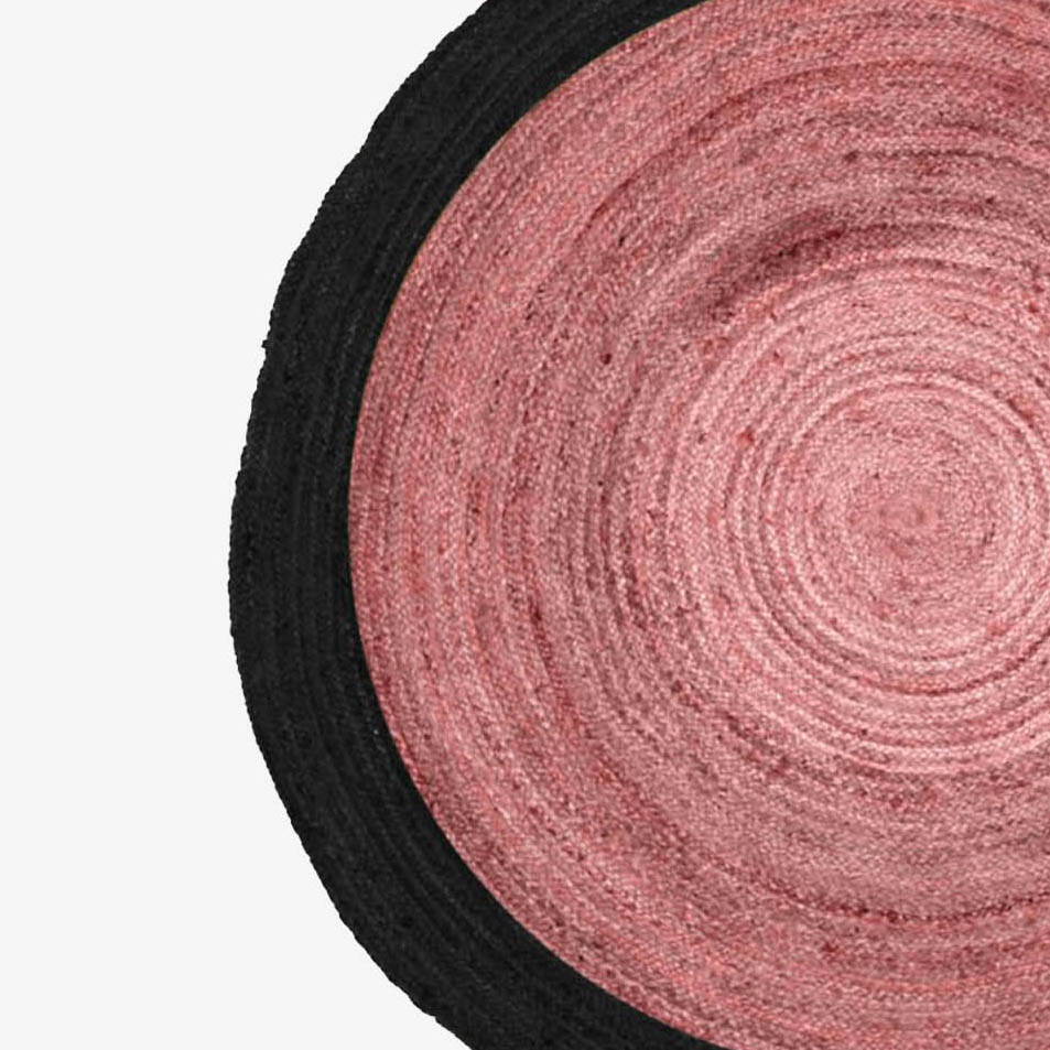 Carpet Rondo Pink.Black Dsn.180cm Jute thumbnail hover image