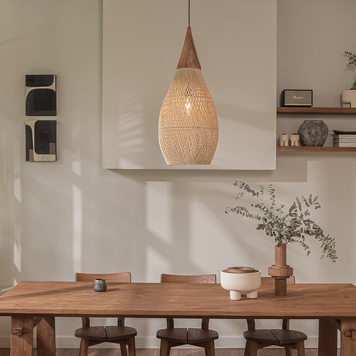 Hanglamp Horn Medium Natural H67.5xDsn. 27cm thumbnail hover image