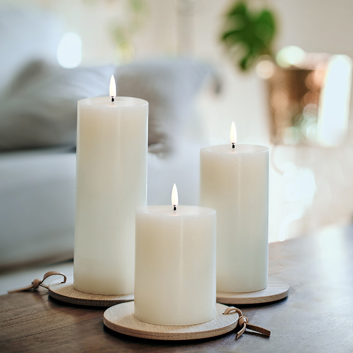 LED pillar candle caramel thumbnail hover image