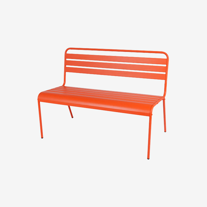 Metal Garden tuinbank met rug oranje thumbnail image