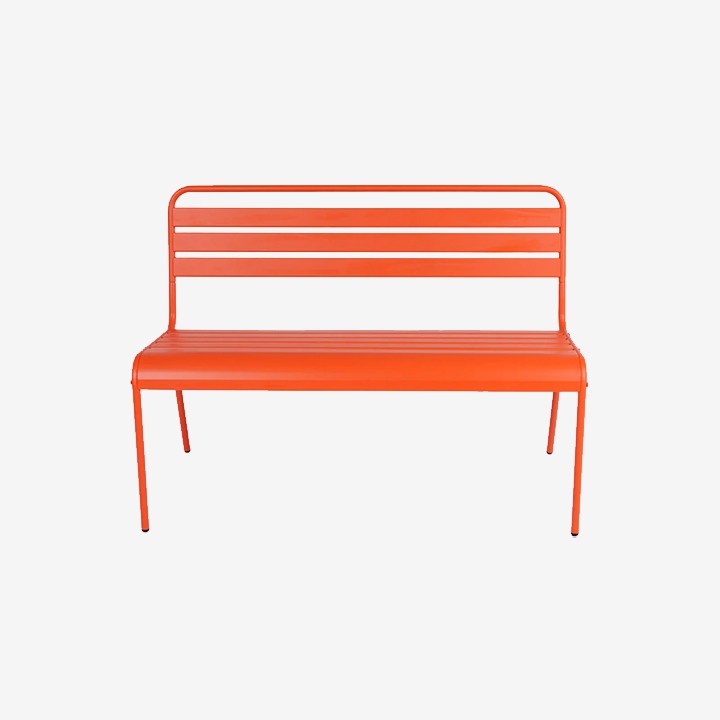 Metal Garden tuinbank met rug oranje thumbnail hover image