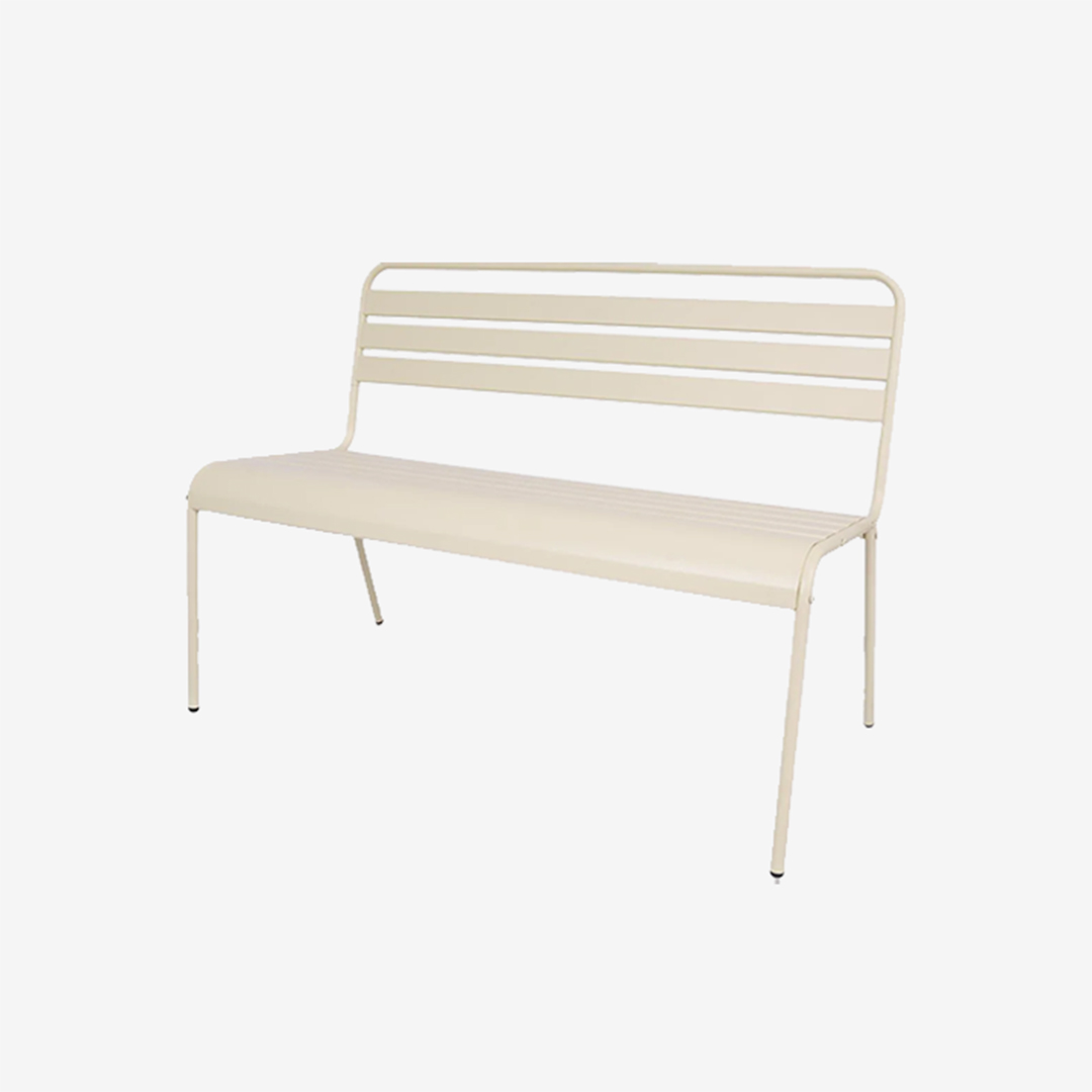 Metal Garden tuinbank met rug ivoor thumbnail hover image